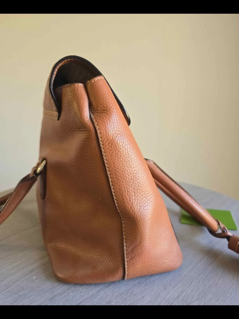 kate spade cognac brown leather satchel with tassel - Picture 4 of 7